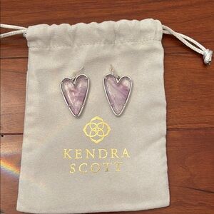 Kendra Scott Lavender Heart Earrings